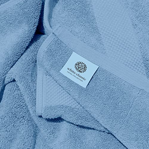 Image of White Classic Luxury Soft Bath Sheet Towels - 650 GSM Cotton Luxury Bath Towels Extra Large 35x70 | Highly Absorbent and Quick Dry | Hotel Quality Extra Large Bath Towels Oversized, Light Blue, 2 Pack