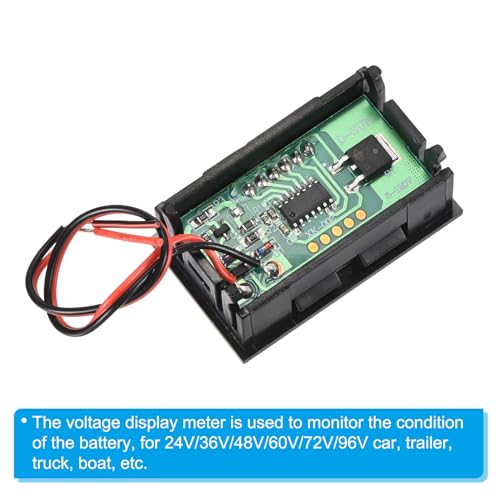 Image of PATIKIL DC 5-120V Digital Mini Voltmeter Voltage Display, LED Display Panel Voltage Tester Meter for Car Motorcycle Battery Monitor, Blue