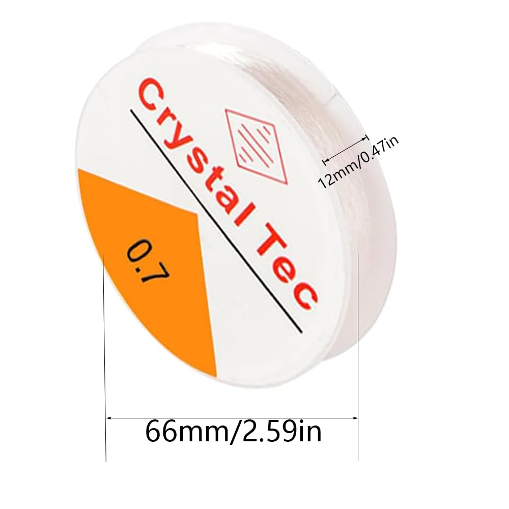 2 pezzi Filo di perline trasparente,Filo elastico per bracciali,Filo di nylon elastico,Filo da pesca trasparente,Fili per braccialetti,Filo per collane,Elevata elasticità(0.4mm-24M,0.6mm-12M