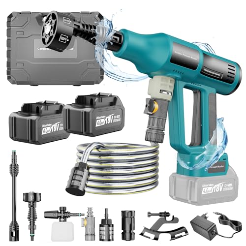 Yofuly Akku Hochdruckreiniger für Makita 18V Akkus, 2X 4000mAh Batterien Tragbarer Akku...