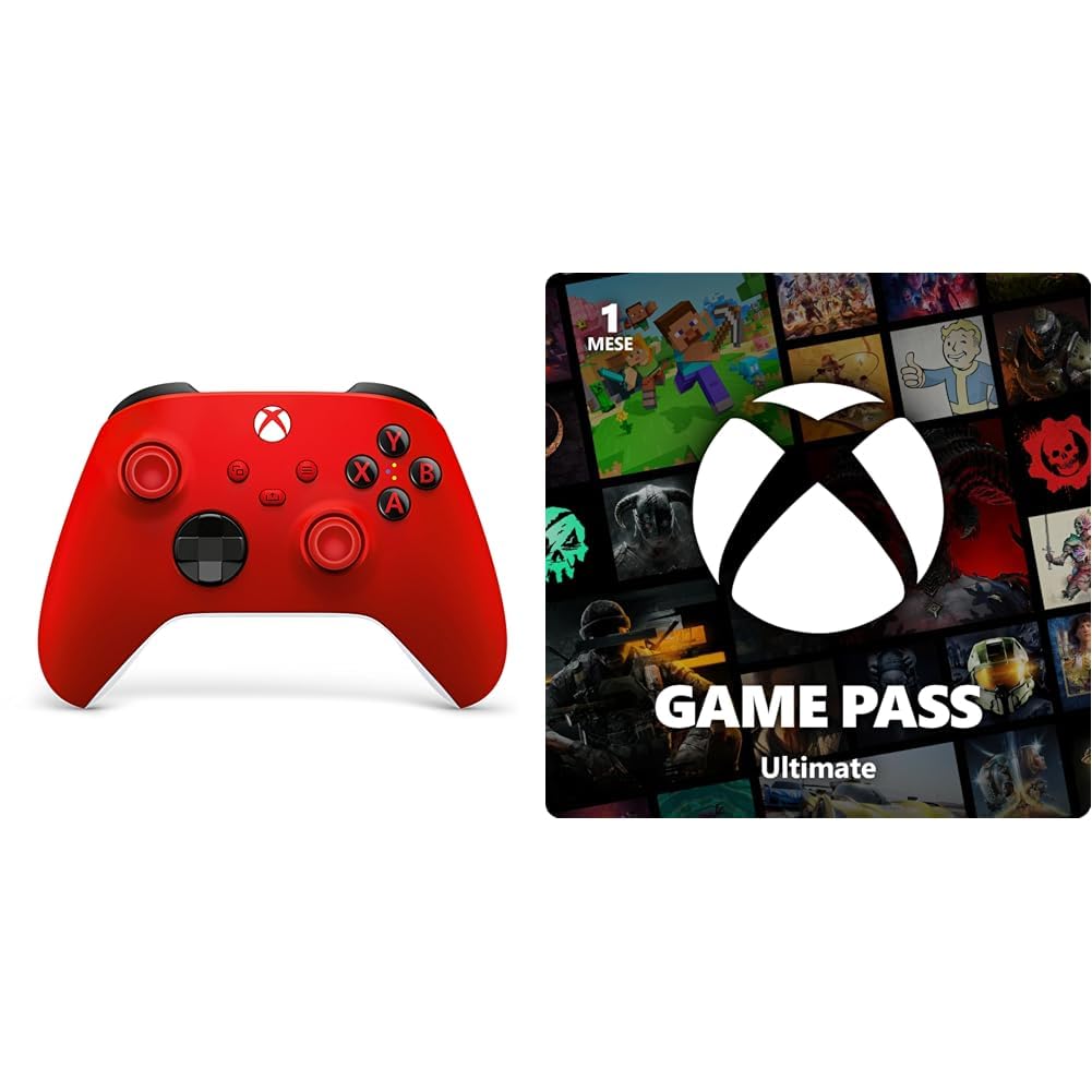 Xbox Controller Wireless Pulse Red + Game Pass Ultimate | Abbonamento di 1 mese