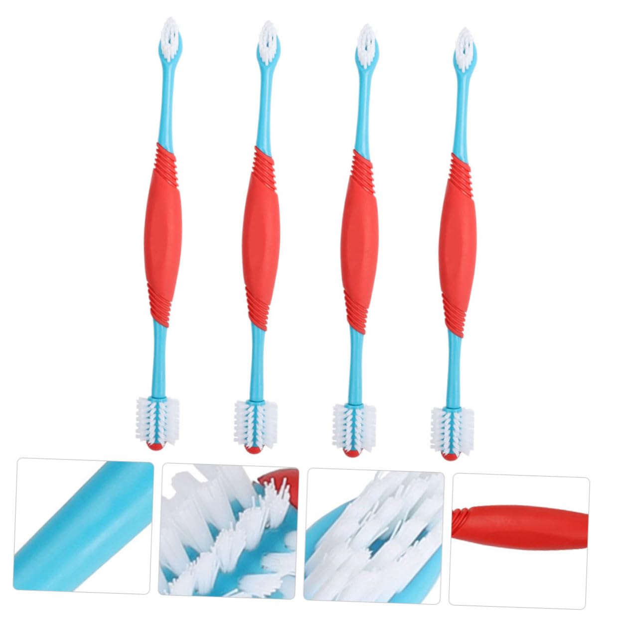 BESPORTBLE Dog Cleaning Brush 4pcs Pet Toothbrush Set Double-Head Dog Toothbrush Plaque for Pet Oral Health