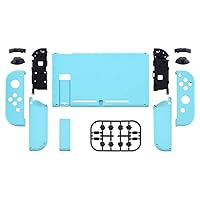 Vista 2 de eXtremeRate Colorful Border Screen Protector Back Plate NS Joycon Handheld Controller Housing Buttons for Nintendo Switch DIY Replacement Shell