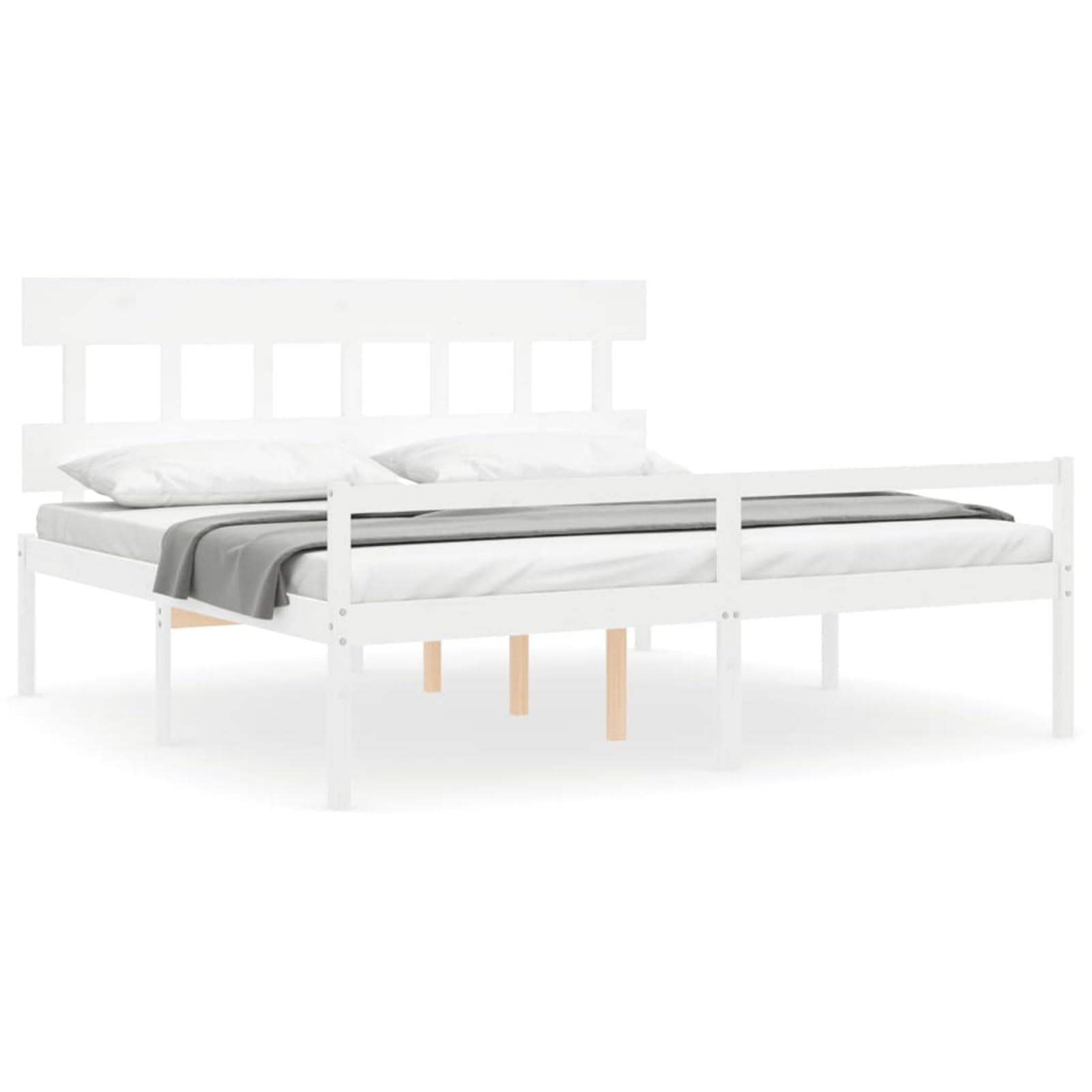 Massives Kiefernholzbett 200x200cm mit Stauraum & robusten Latten, 45cm Höhe - Seniorengerecht Model3195437