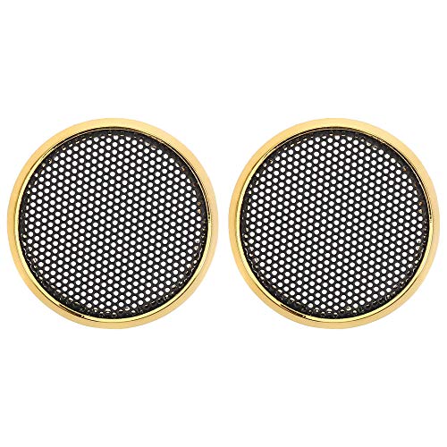 X AUTOHAUX 2pcs 1.5'' Gold Tone Car Audio Speaker Cover Mesh Subwoofer Grill Horn Guard Protector