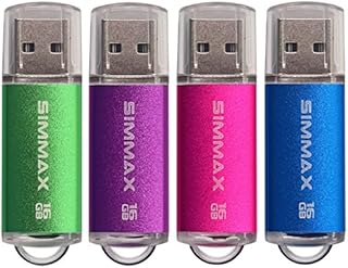 SIMMAX Memory Stick 2 Pack 32GB USB 2.0 Flash Drives Thumb Drive Pen Drive (32GB Red Purple)