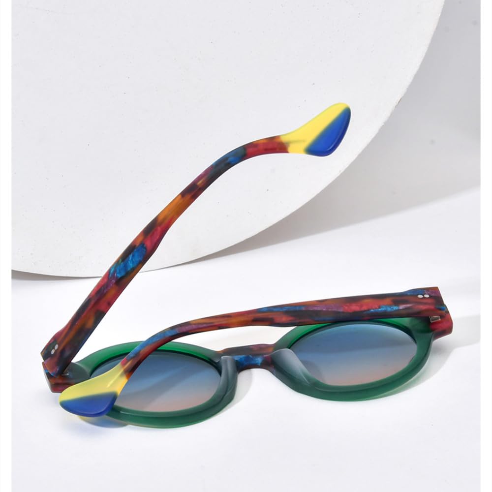 Trendige polarisierte Sonnenbrille aus mattem Acetat, UV400, für Herren, Retro, großer Kreis, rund, mit weitem Bein, für Damen, Schattierungen, Mattrot, Grau, Einheitsgröße