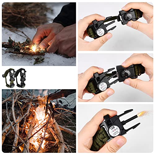 Flintronic Survival-Armband Paracord Kit mit 8 Funktionen