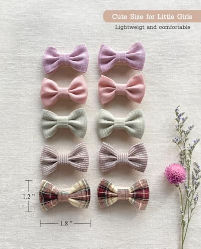 Cherssy Baby Girls Hair Bow Clips, 20Pcs Boutique Cotton Fully Lined Hair Pins, Non Slip Baby Barrettes Accessories For Infants Toddlers Fine Hair By Cherssy thumb #2