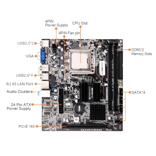 Image of ZEBRONICS G41-D3S Micro-ATX Motherboard for LGA 775 Socket, Supports Intel (Core 2 Quad | Core 2 Duo | Pentium | Celeron) Series Processor, 5.1 Audio, DDR3 1333 MHz, Ports (RJ45 | SATA | USB | VGA)