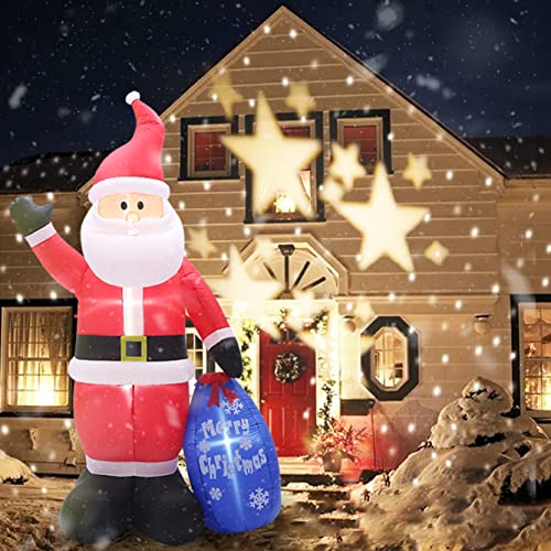 Superjare 8 FT Christmas Inflatable Santa Claus with Gift Sack, Christmas Decoration with LED Light, Animated for Yard Party Lawn, Indoor & Outdoor
