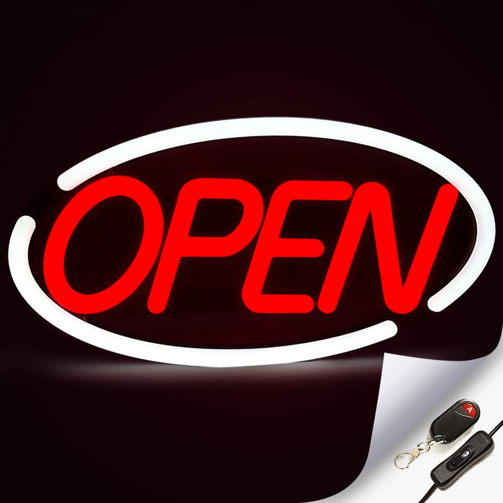 Buy Large Flashing LED Neon Open Sign Light for Businesses with Remote