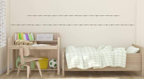 Juego de 7 calcomanías de vinilo con borde de alambre de púas, decoración de dormitorio, color marrón chocolate Juego de 7 calcomanías de vinilo con borde de alambre de púas, decoración de dormitorio, color marrón chocolate