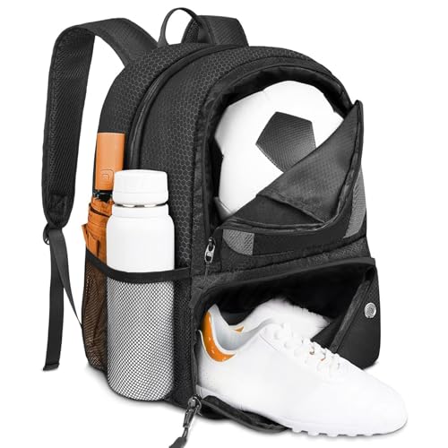 Mochila de fútbol de gran capacidad 13x17x8 con compartimento para zapatillas y balón