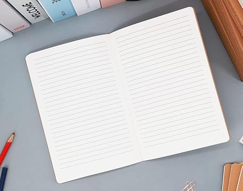 Miniatura 2 de Paquete de 24 cuadernos de papel kraft A5 para escribir de 8.3 x 5.5 pulgadas, cuadernos con rayas universitarias, 60 páginas con papel rayado para