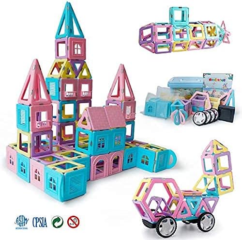 Magblock Magnetic Building Blocks ,103 PCS Magnetic Tiles Magnetic Creative Educational Construction Block Learning Toys
