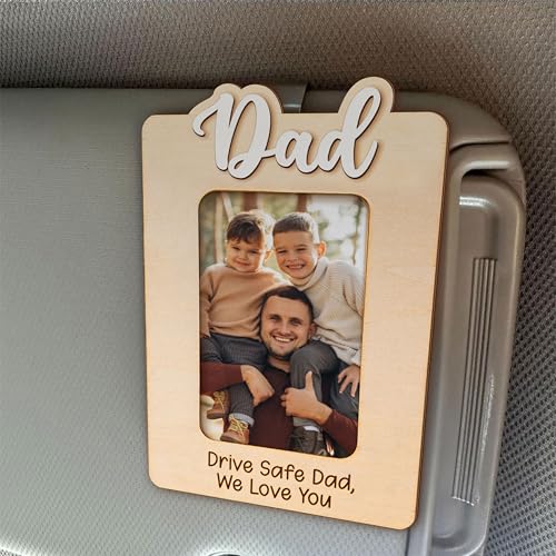 Drive Safe Daddy Car Visor Picture Frame, Happy Father's Day 2025 Visor Clip, Car Picture Holder, Drive Safe Car Visor Clip, Gift For Him, Car Visor Accessories, Car Accessory