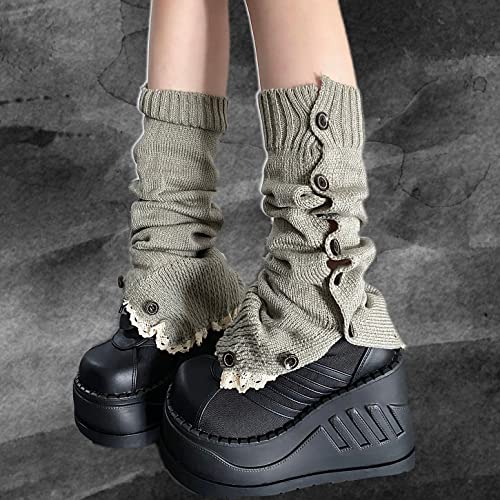 Image of Lebaley Kawaii Leg Warmers Y2K Harajuku Legs Warmer for Girls Women Lolita Accessorie Gothic Long Sock Winter Ankle Warmers