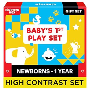 AMAZON - Einstein Box High Contrast Set for Baby Girls & Boys Newborns & Infants of Age 1-3-6-9-12 Months | with Rattles + High Contrast Books+ High Contrast Flashcards| Gift Set for Babies