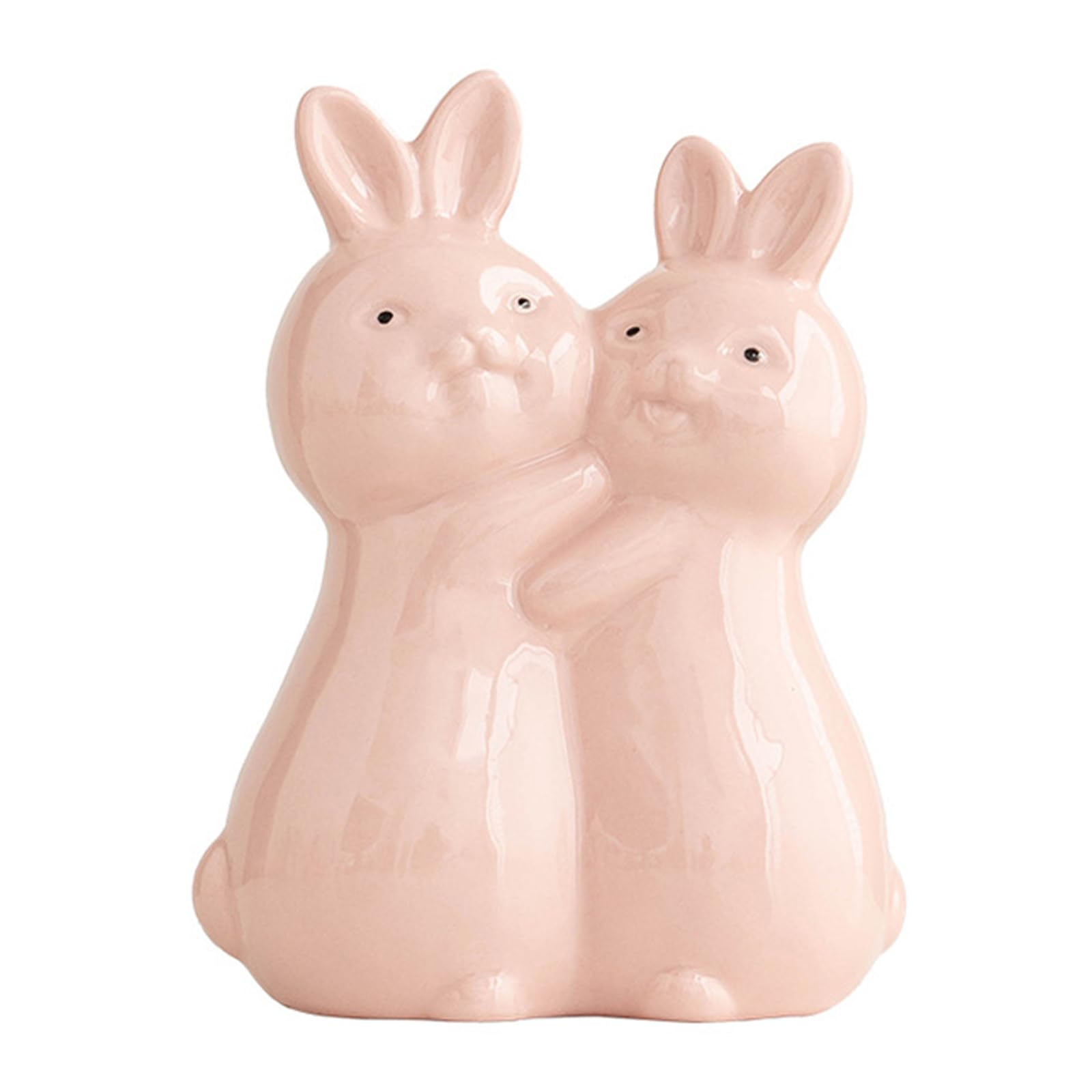 NVOQILIN Handcrafted Ceramic Easter Rabbits Figurine for Desktop Decoration Fine Craftsmanship Ornament Easter Supplies