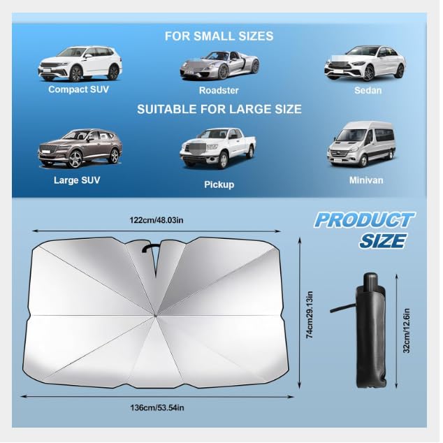 Parasol Coche Delantero Benz ML 2006-2024 2025 Protector UV Solar 8