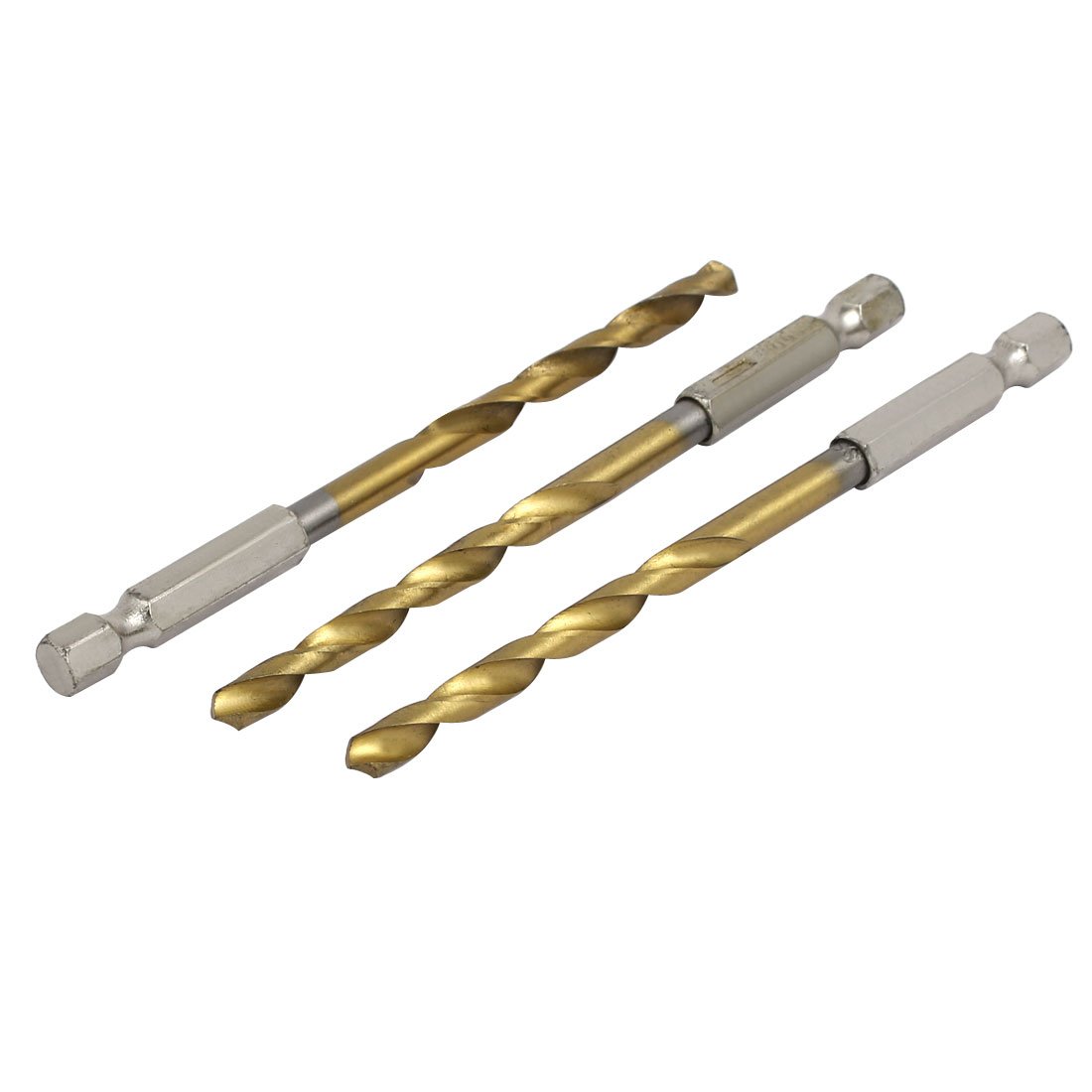 Aexit 5mm Drilling Tool holder Dia 6.3mm Hex drill hole 103mm Long HSS Twist Drill Bit 3pcs Model:73as538qo531