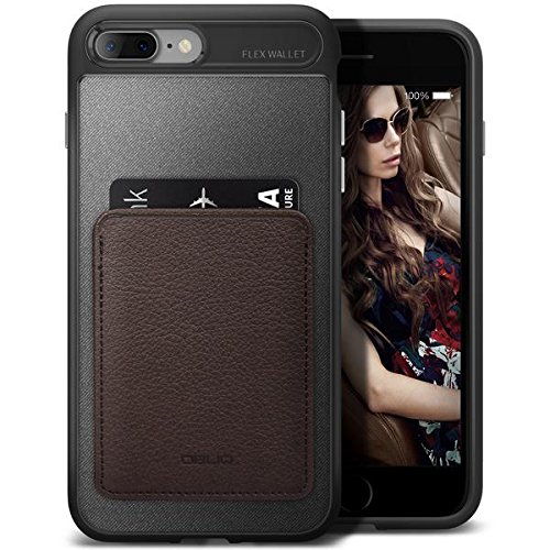 ObliqTPU and Leather Card Holder for Apple iPhone 7 Plus (2016) - Espresso