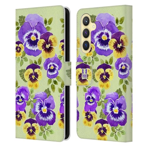 Funda Samsung Galaxy S23 FE 5G Head Case Designs de cuero tipo libro con flores acuarela