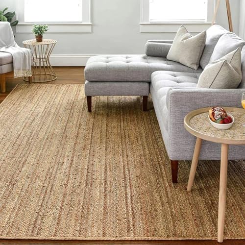 Habere India-All the Cultures Fabricating India Runner for Bedroom | Carpet & Rugs for Living Room | Centre Table Carpet | Jute Floor Mat (Natural, 4 