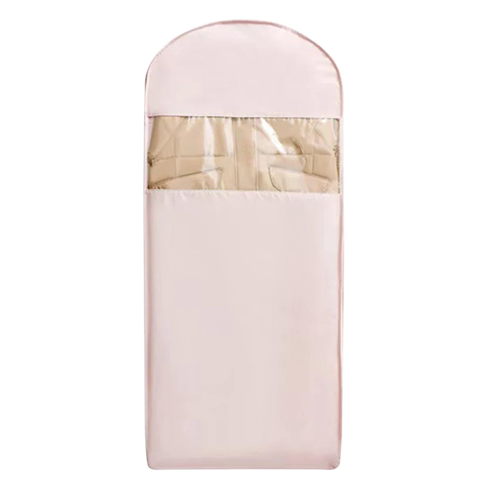 Funda Ropa Bolsa for colgar ropa que ahorra espacio con cremallera autocomprimible y funda antipolvo for ropa, abrigos y chaquetas.(Pink L)
