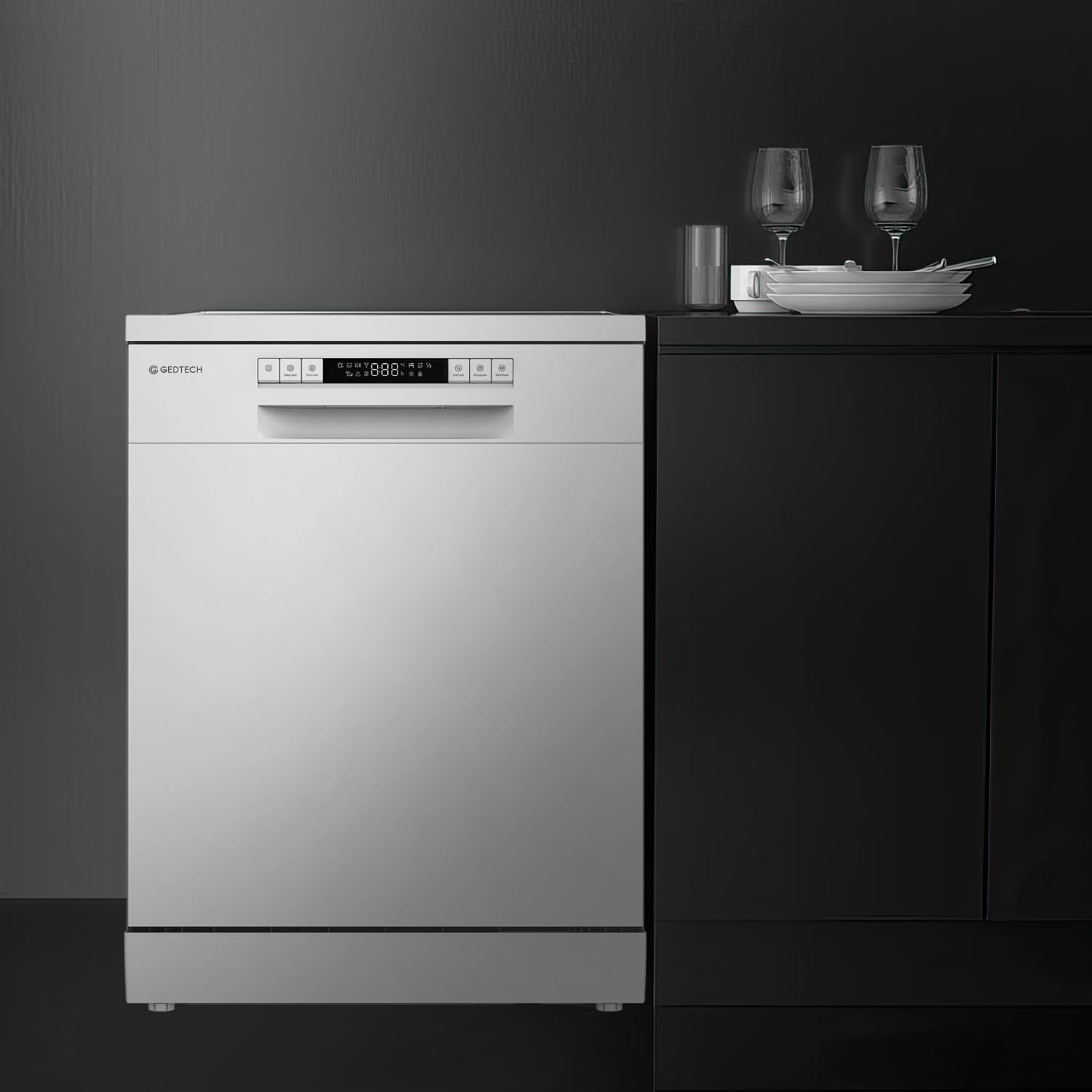 GEDTECH Lave-vaisselle posable blanc 14 couverts GLV1446WH Départ différé Eco Rapide 46 dB