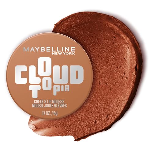 Maybelline Cloudtopia Blush for Cheeks and Lip Mousse Ultra-Vivid Pigmented Formula for Up to 14HR of Blush and Lip Makeup Color Toasted Sky 1 Count