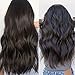 4PCS Clip in Hair Extensions 20Inch Long Wavy Hair Extensions Clip ins Synthetic Thick Hair Piece for Women(Black)