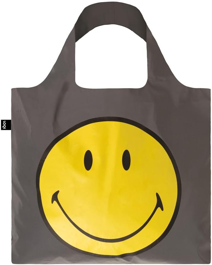LOQI Artist Reflective Smiley Bag Sac de plage, 50 cm, 20 liters
