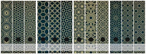codiarts. Set of 12 Folder Labels Self-Adhesive Folder Spine Stickers - Oriental Pattern Petrol Blue