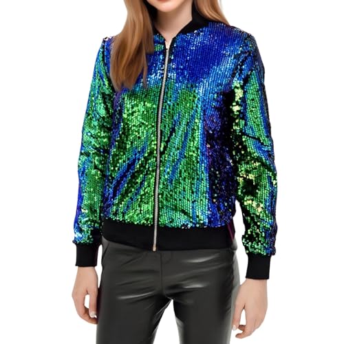 Veste de baseball femme à perles et paillettes stylée pour look chic