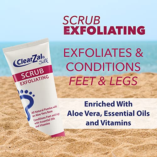 Clearzal Scrub 3.4Oz, Foot And Skin Exfoliating Scrub, All Natural Pumice With An Aloe Vera Base, Repairs Cracked Heels, Loosens Calluses And Dry Skin #TOP1