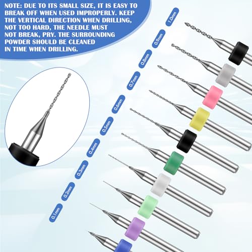 Image of Zhehao 59 Pieces Hand Drill Bits Set Include 49 Pcs Metal Pin Vise Hand Drill Micro Mini Twist Bits and 10 Pcs Tungsten Carbide PCB Rotary Tools for Resin Polymer DIY Jewelry Making Carving(Silver)
