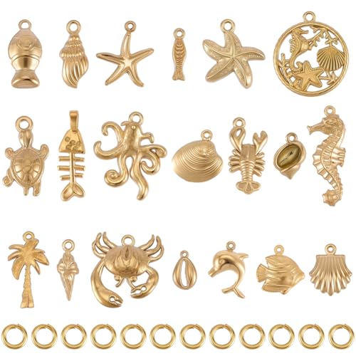 Breloques Coquillage Dorées pour Créer vos Bijoux de Plage et Grandes Vacances d'Été