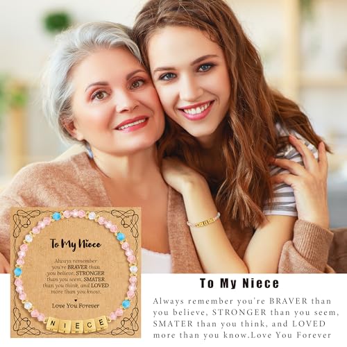 Image of BAYLAY Inspirational Family Lettter Bead Bracelet For Women,Jewelry Gifts For Granddaughter /Daughter /Mom /Sister /Wife /Niece /Aunt /Friend /Nana /Gigi,Mothers Day,Birthday