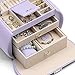 Vlando Princess Style Jewelry Box for Girls Jewelry Box Girls 8-12 3-Layer Kids Jewelry case with Mirror Valentines Day Gifts for Self (Purple)