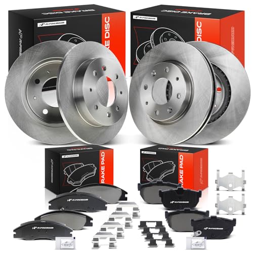 A-Premium Front Vented and Rear Solid Brake Rotors and Ceramic Pads Kit by A-Premium - Used condition - US$163.60