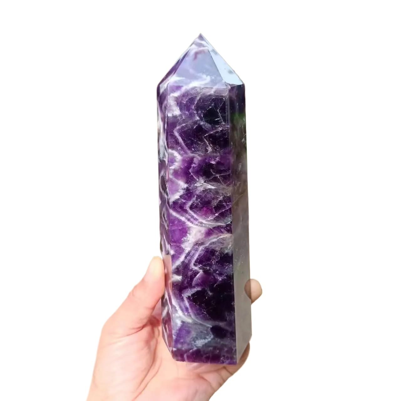 Ylquxeuv One Color Purple Dream Crystal Column, Quartz Wand, Stone Home Decor(Size:300-400G)