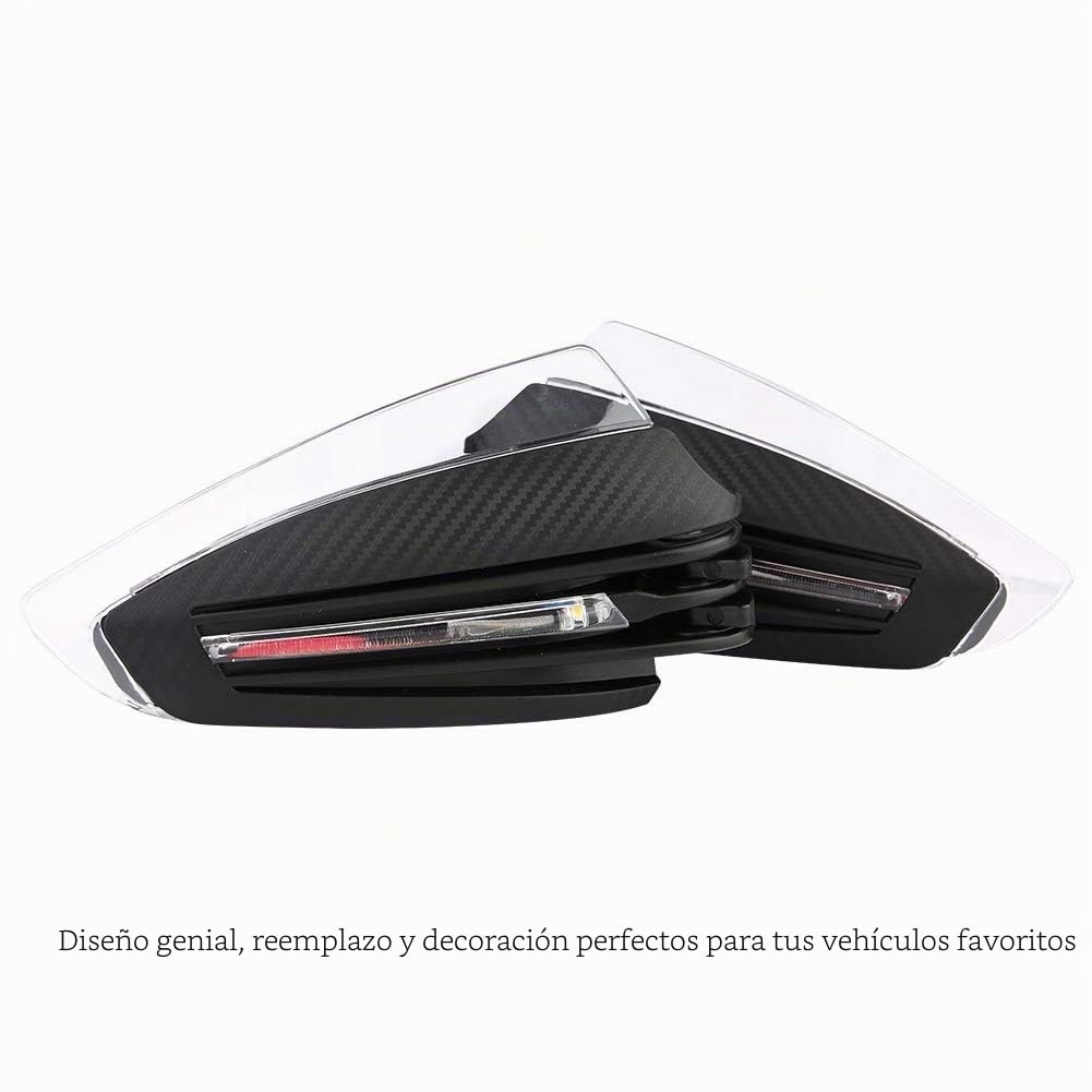 Akozon Paramanos de Moto Universal para 7/8" Luz de señal de LED DRL Barra de Cepillo de Mango Protector de Mano (Negro)