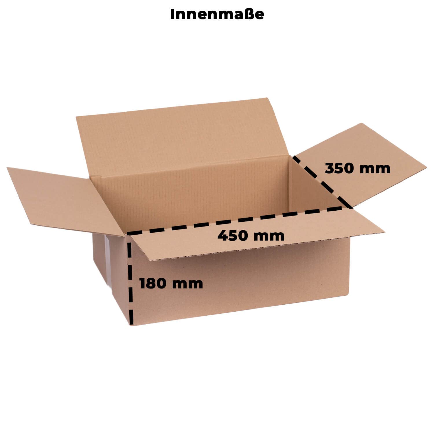 smiley pack 100 Stück Faltkartons 450 x 350 x 180 mm braun Versandkarton Verpackungskartons 45 x 35 x 18 cm aus Wellpappe 1 wellig Karton Pappkarton Versandbox Paket Päckchen