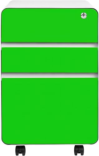 Miniatura 4 de Laura Davidson Furniture Archivador móvil plano de 3 cajones, grado comercial, moderno (verde)