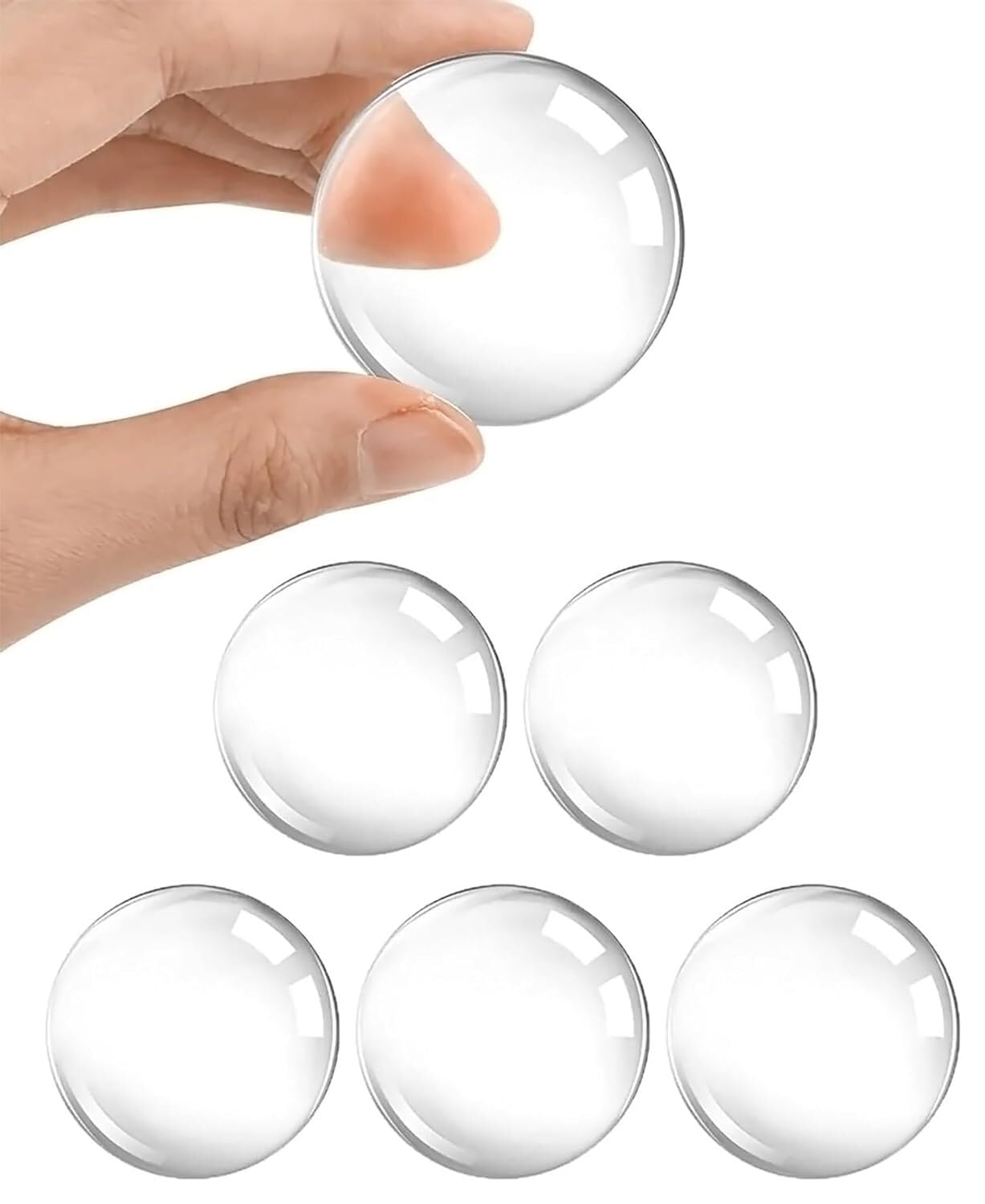 UrbanBite Silicone Wall Protector for Door Handle and Furniture Accessories Self Adhesive Bumper Guard Stopper Pads for Wall Cabinet Drawer Mute Buffer Anti Sound Dampener (Pack of 6) - Transparent