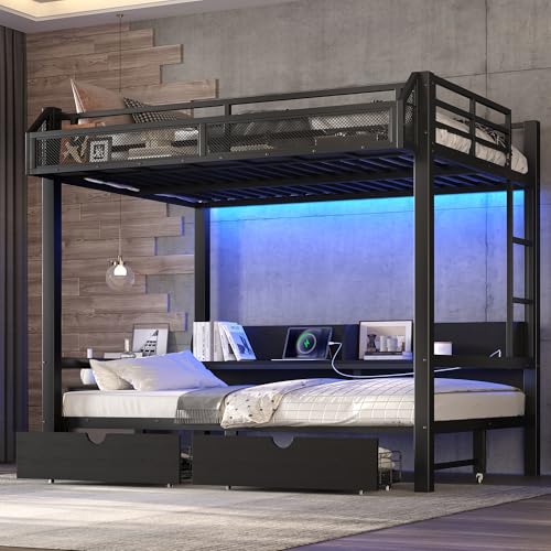 Harper & Bright Designs Full Over Full Bunk Bed with...