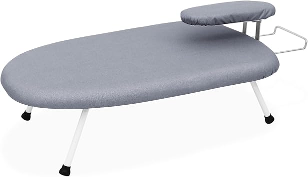 AKOZLIN Tabletop Ironing Board 23.6" L x 14W x 7H with Removable Sleeve Board - Folding Legs Cotton Cover Travel Countertop Iron Board