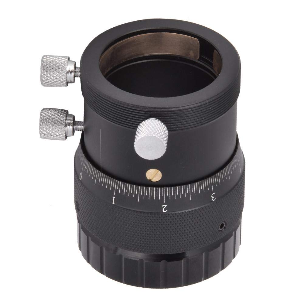Qiilu Porte-oculaire hélicoïdal, Alliage d'aluminium 1,25 Pouces, Interface intérieure en T, Double Porte-oculaire hélicoïdal, Haute précision, Course de Mise au Point de 10 mm pour télescope